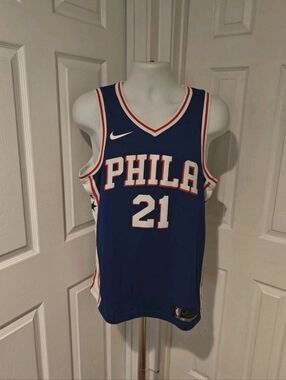 Nike Joel Embiid 76ers Swingman Icon Jersey NBA Men’s Large 48 Blue 864501-497